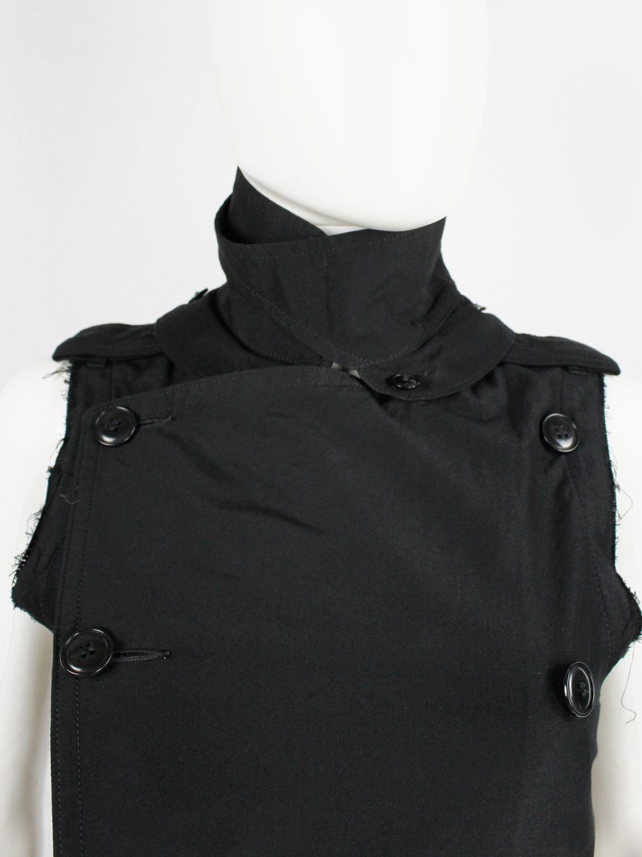 Y's Yohji Yamamoto black double breasted vest with open back Y's Yohji Yamamoto black double breasted vest with open back