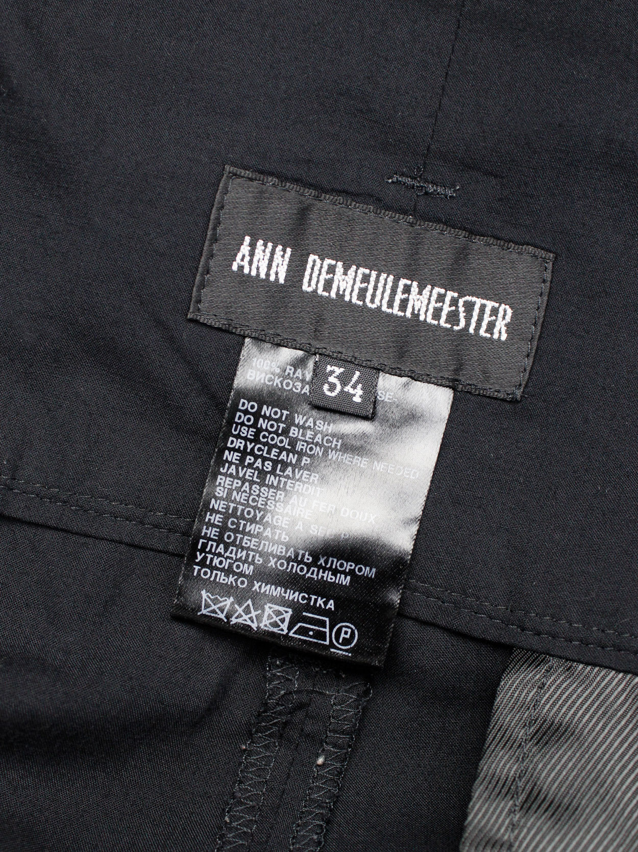 Ann Demeulemeester black front pleat shorts with double belt