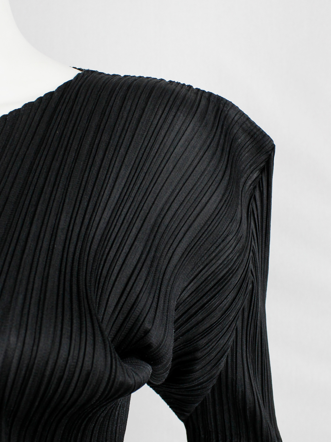 Issey Miyake Pleats Please black pleated jumper with square