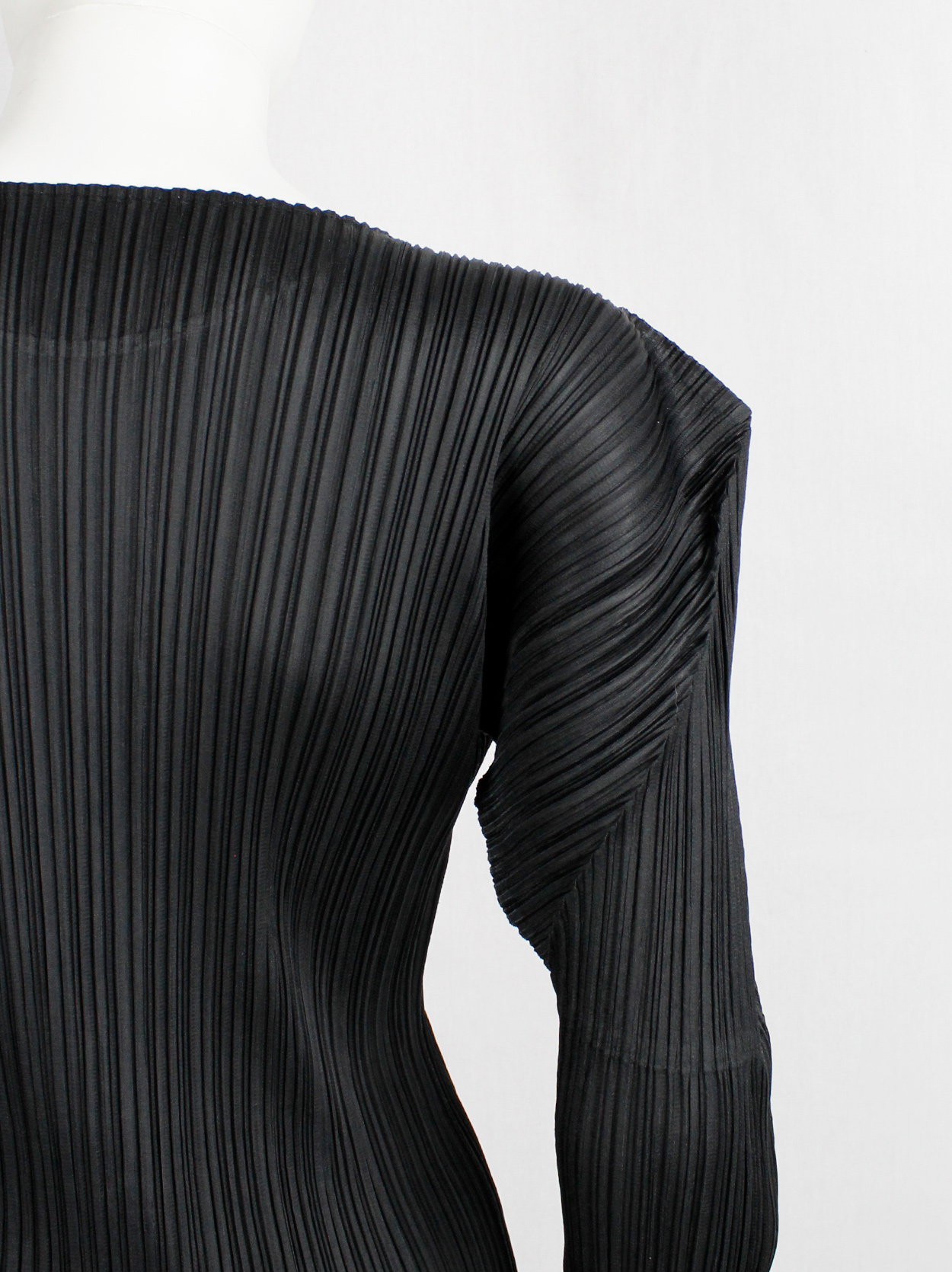 Issey Miyake Pleats Please black pleated jumper with square