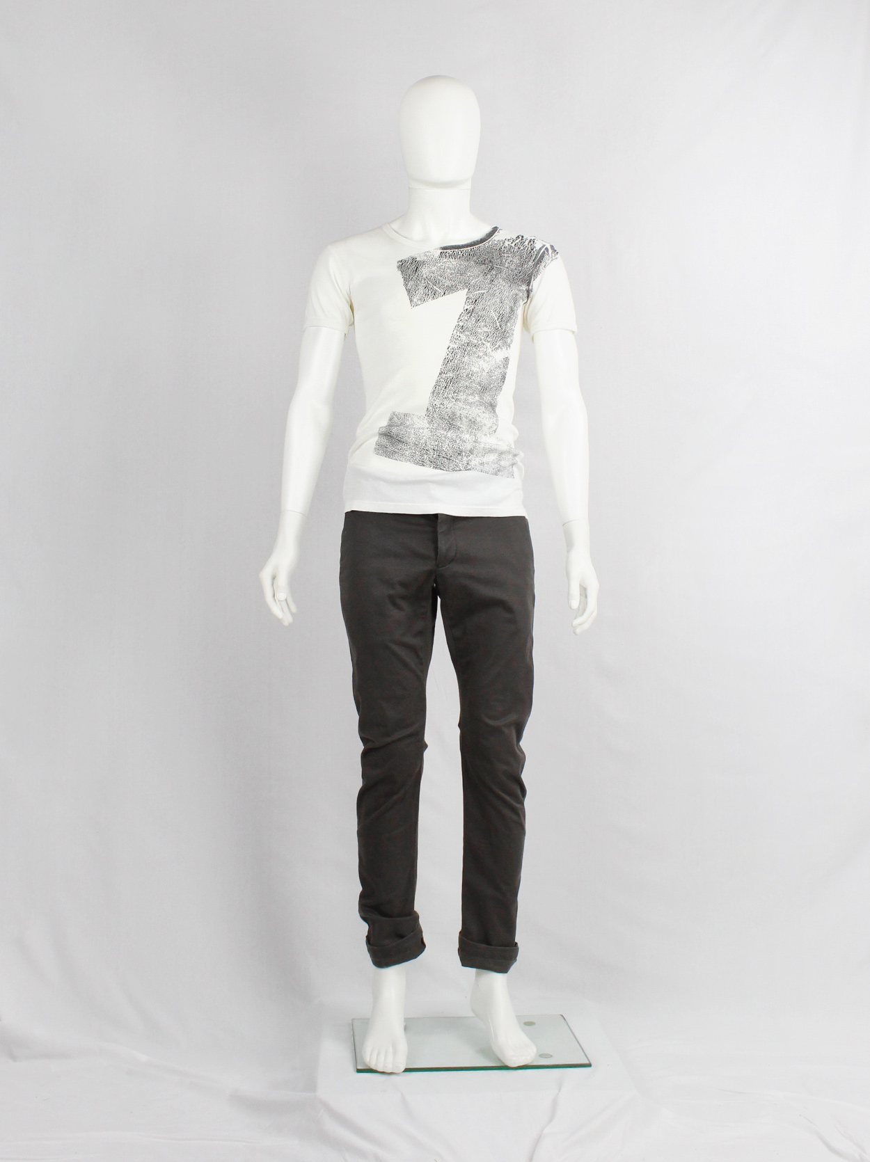 Maison Martin Margiela artisanal white t-shirt with number 1 Maison Martin Margiela artisanal white t-shirt with number 1