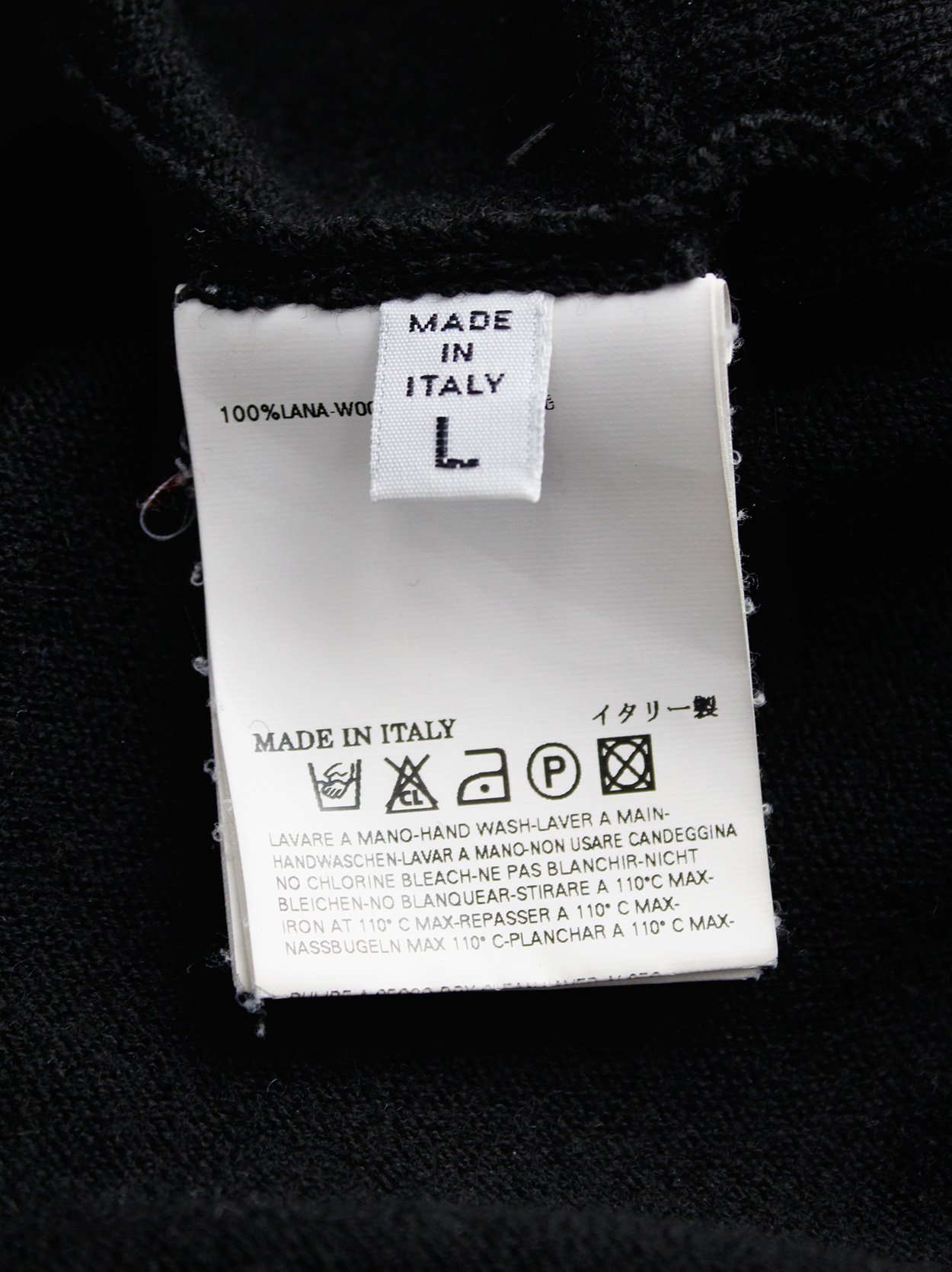 Maison Martin Margiela black asymmetric stretched out cardigan 