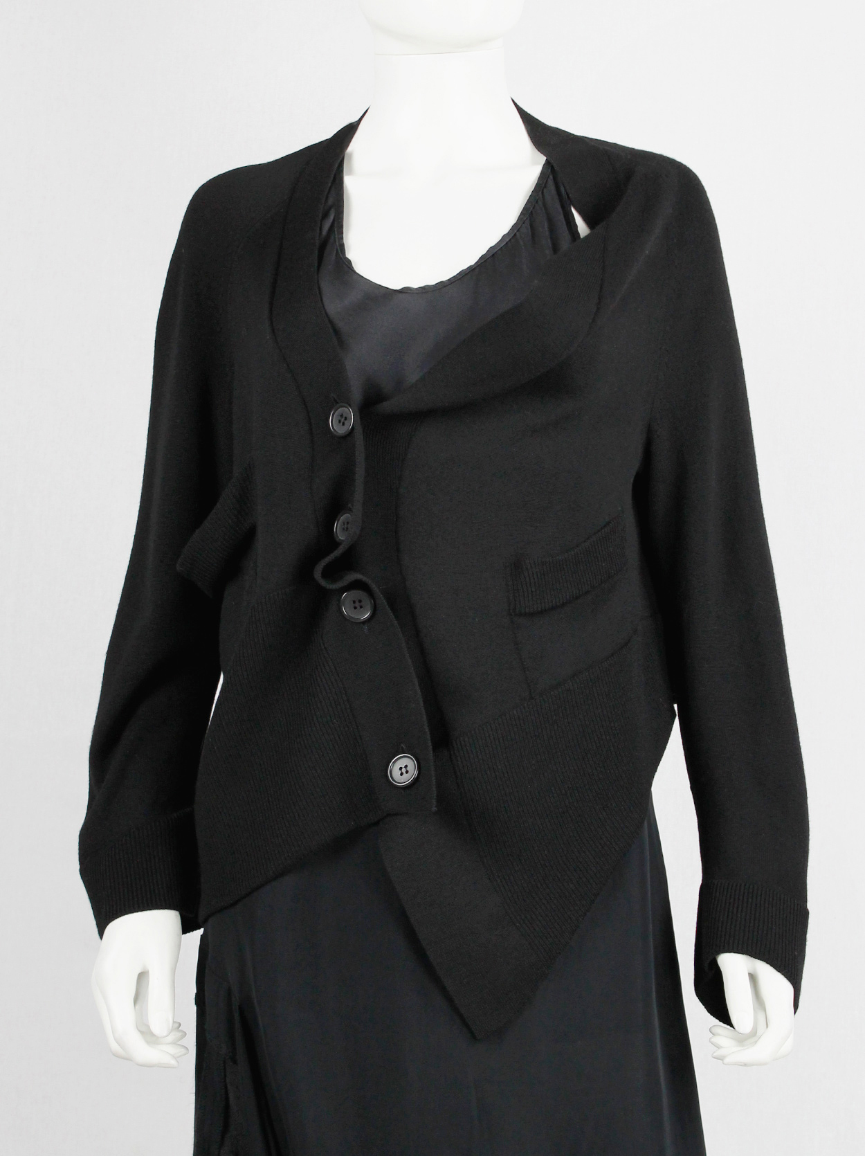 Maison Martin Margiela black asymmetric stretched out