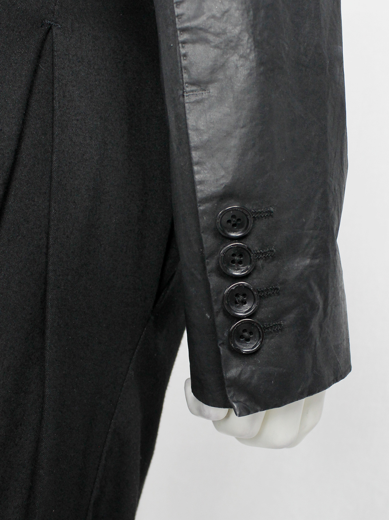 Nicolas Andreas Taralis dark blue slanted jacket with black 