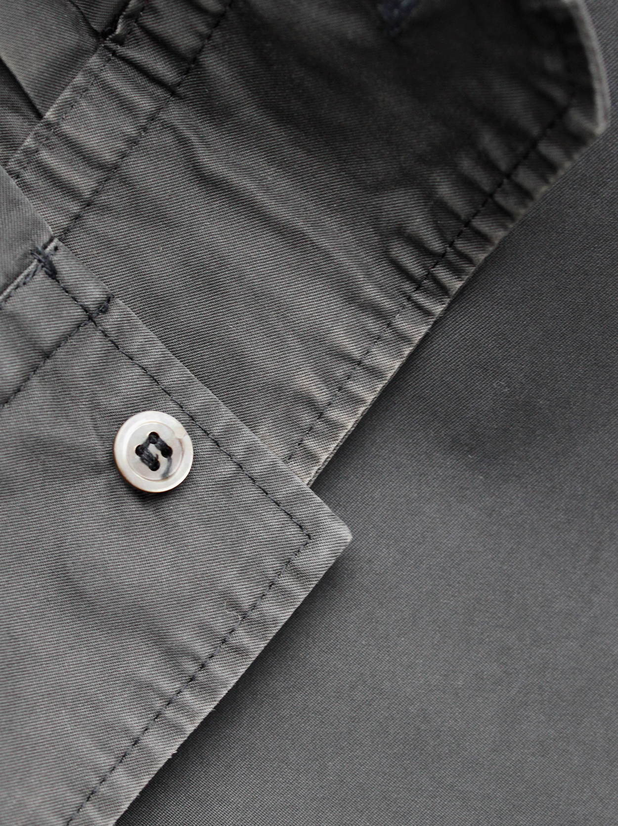 Y's for Men grey oversized shirt with square button patches