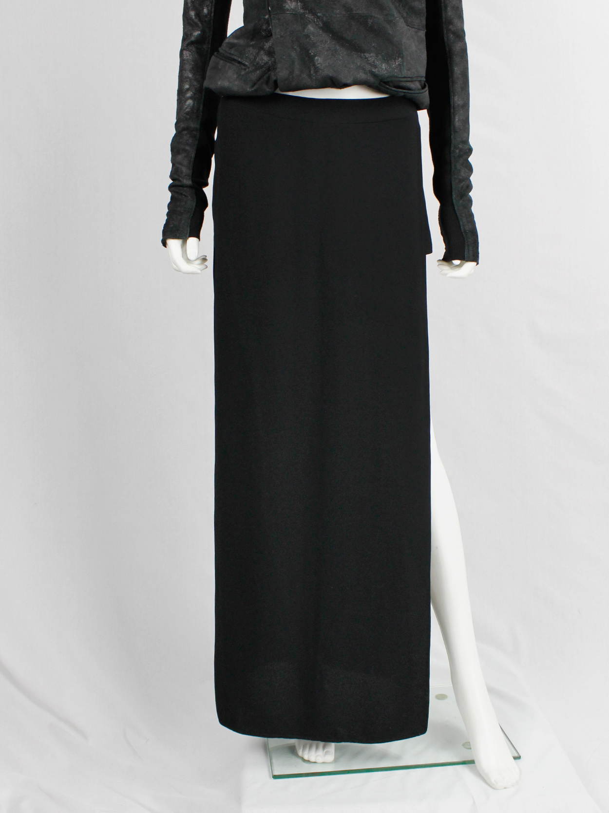 Gareth Pugh black shorts with maxi skirt front and back panel 
