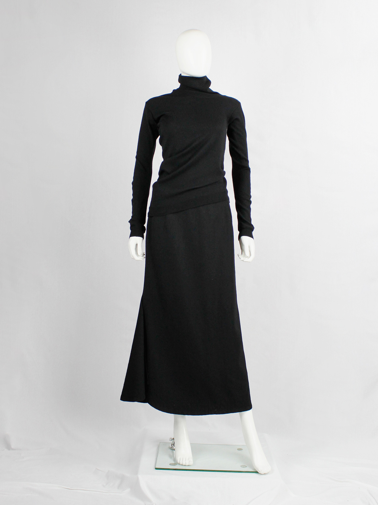 Maison Martin Margiela black turtleneck jumper with curved