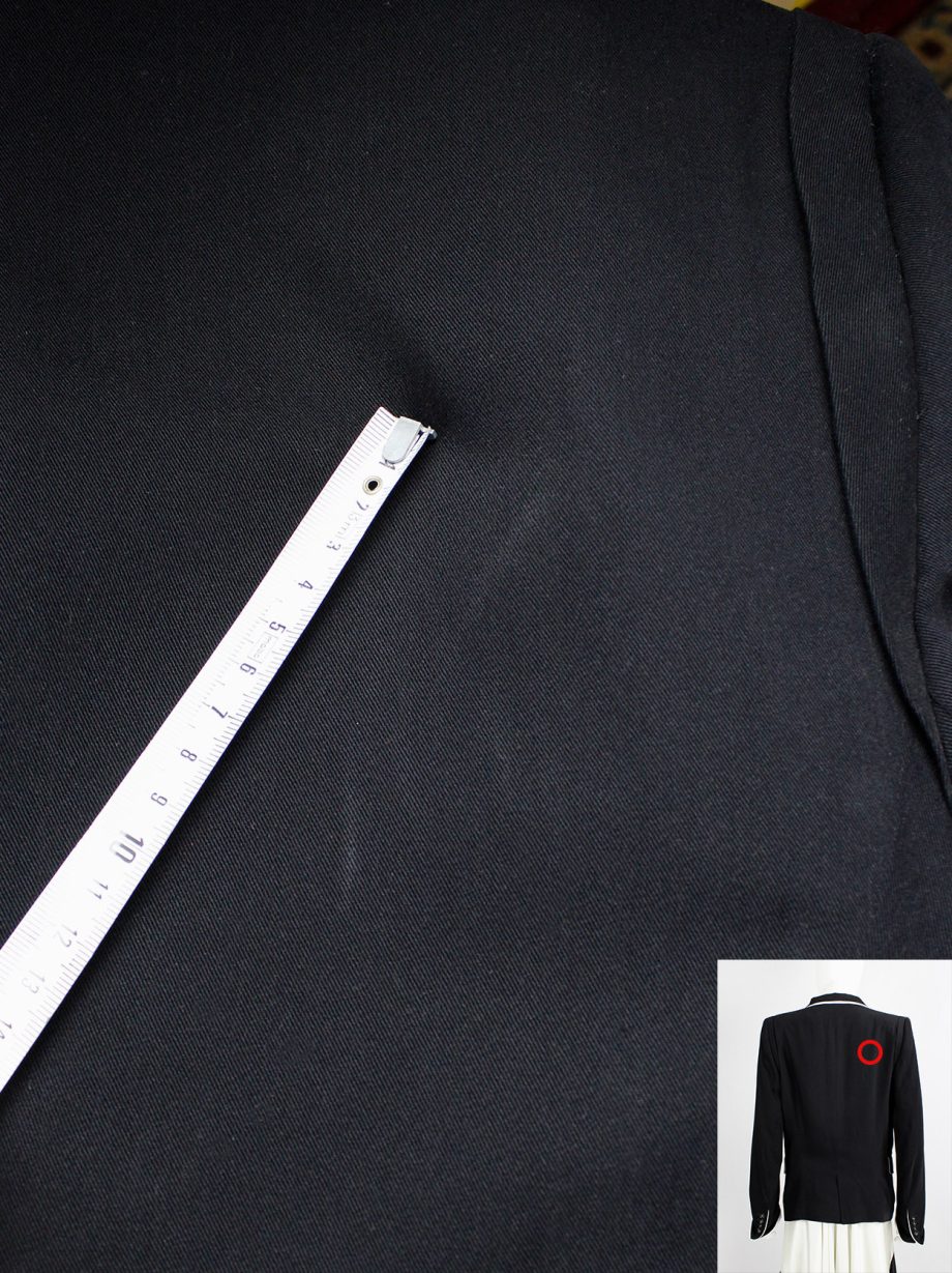 Ann Demeulemeester for Le Bon Marché dark blue blazer with white trim and feather 2012 (17)