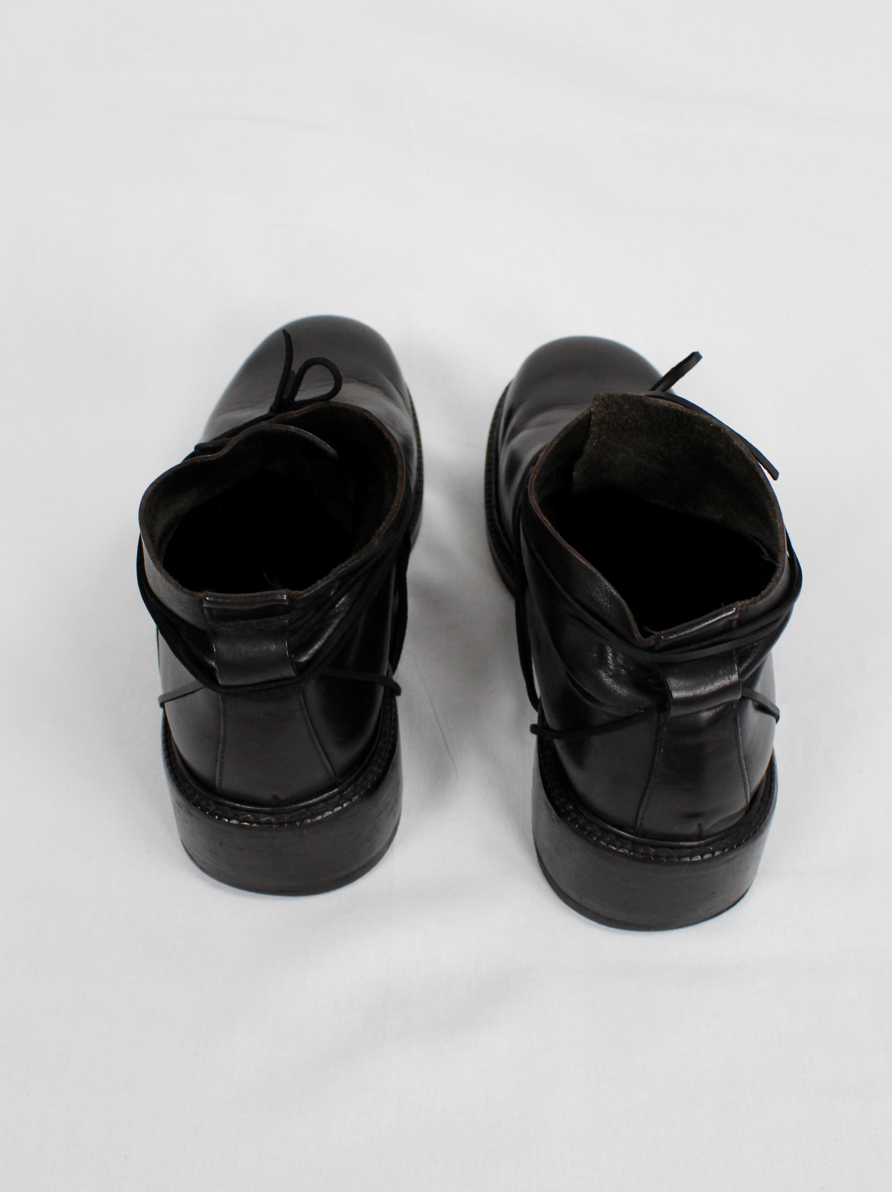 Dirk Bikkembergs black boots with flap and laces through the