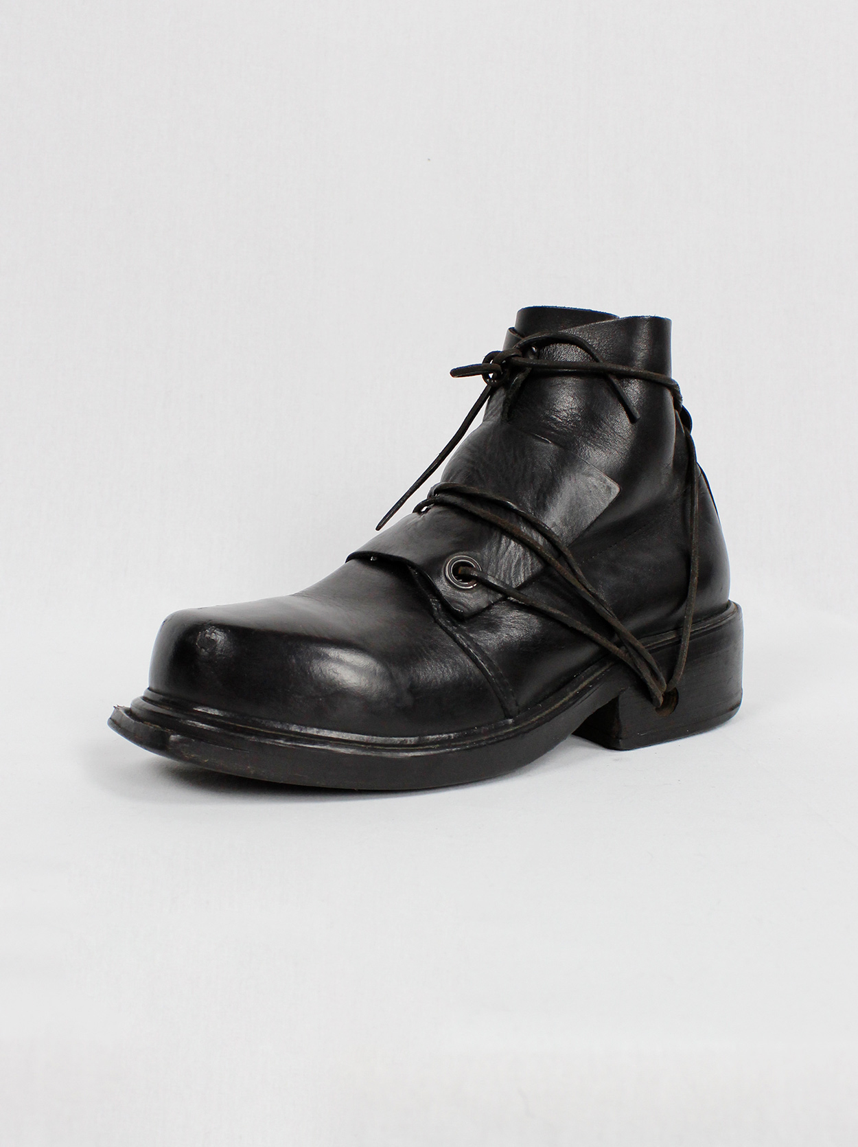 Dirk Bikkembergs black mountaineering boots with overlap Dirk Bikkembergs black mountaineering boots with overlap