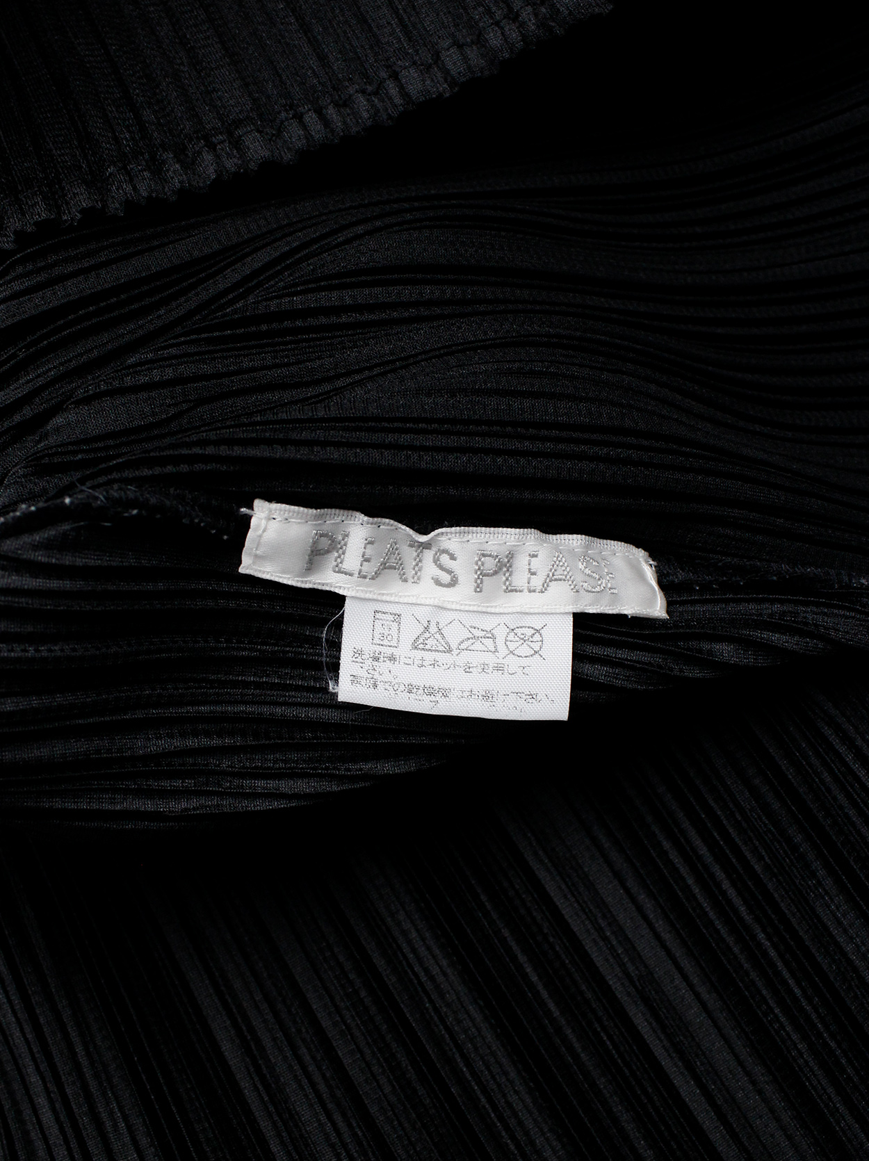 Issey Miyake Pleats Please black pleated jumper with mock