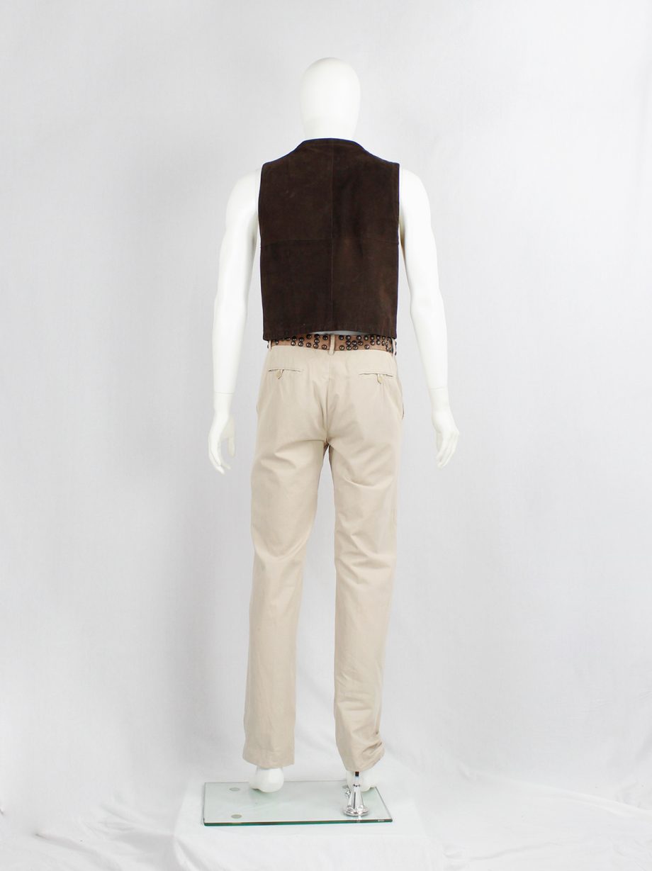 Lieve Van Gorp brown leather waistcoat with silver anchor Lieve Van Gorp brown leather waistcoat with silver anchor
