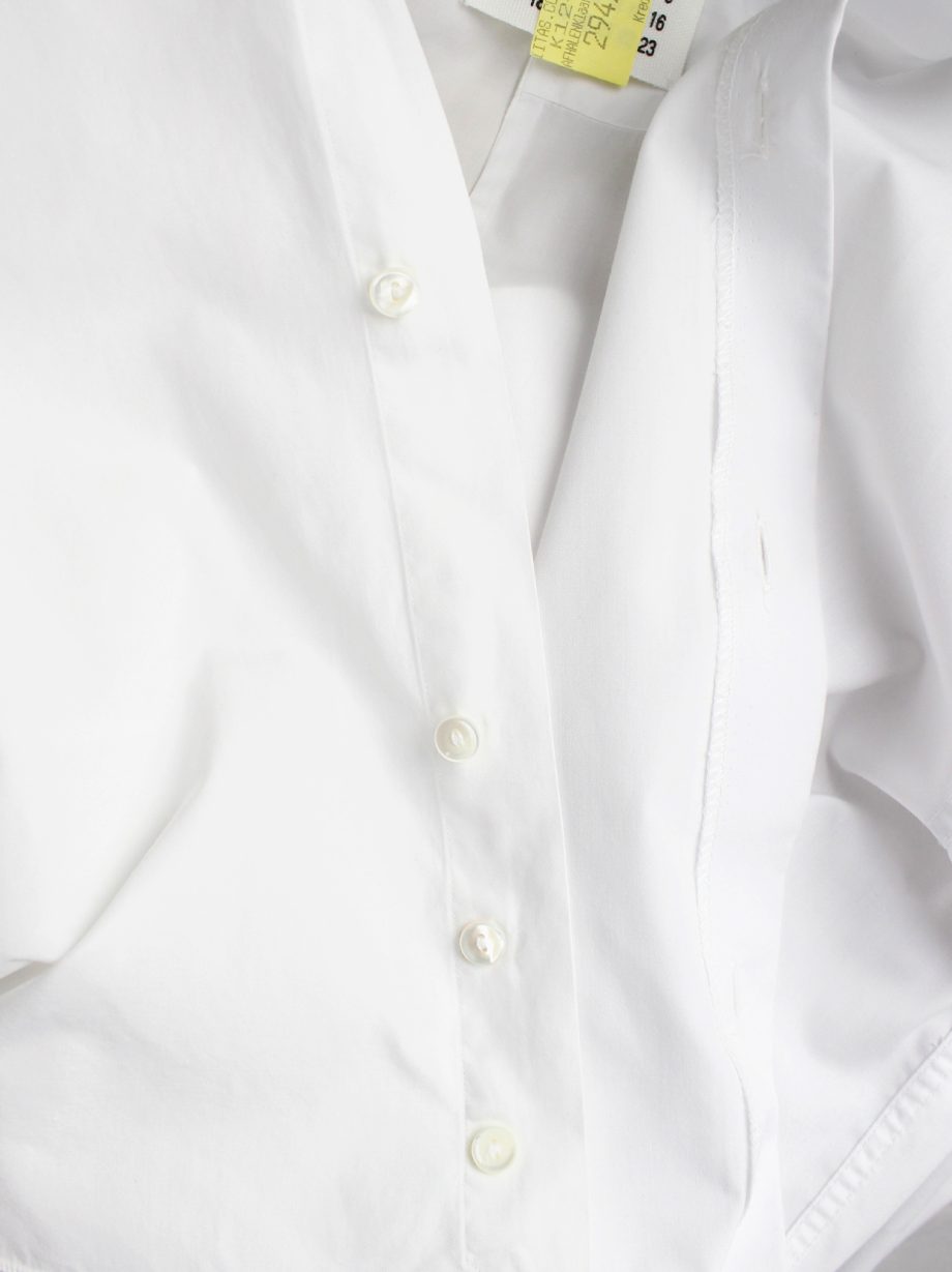 Maison Martin Margiela artisanal white shirt made of two different
