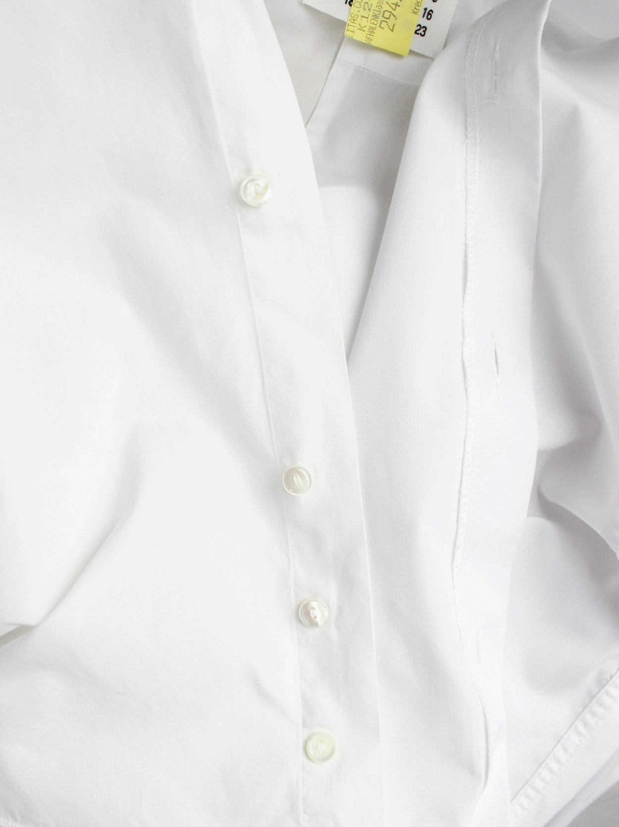 Maison Martin Margiela artisanal white shirt made of two different 