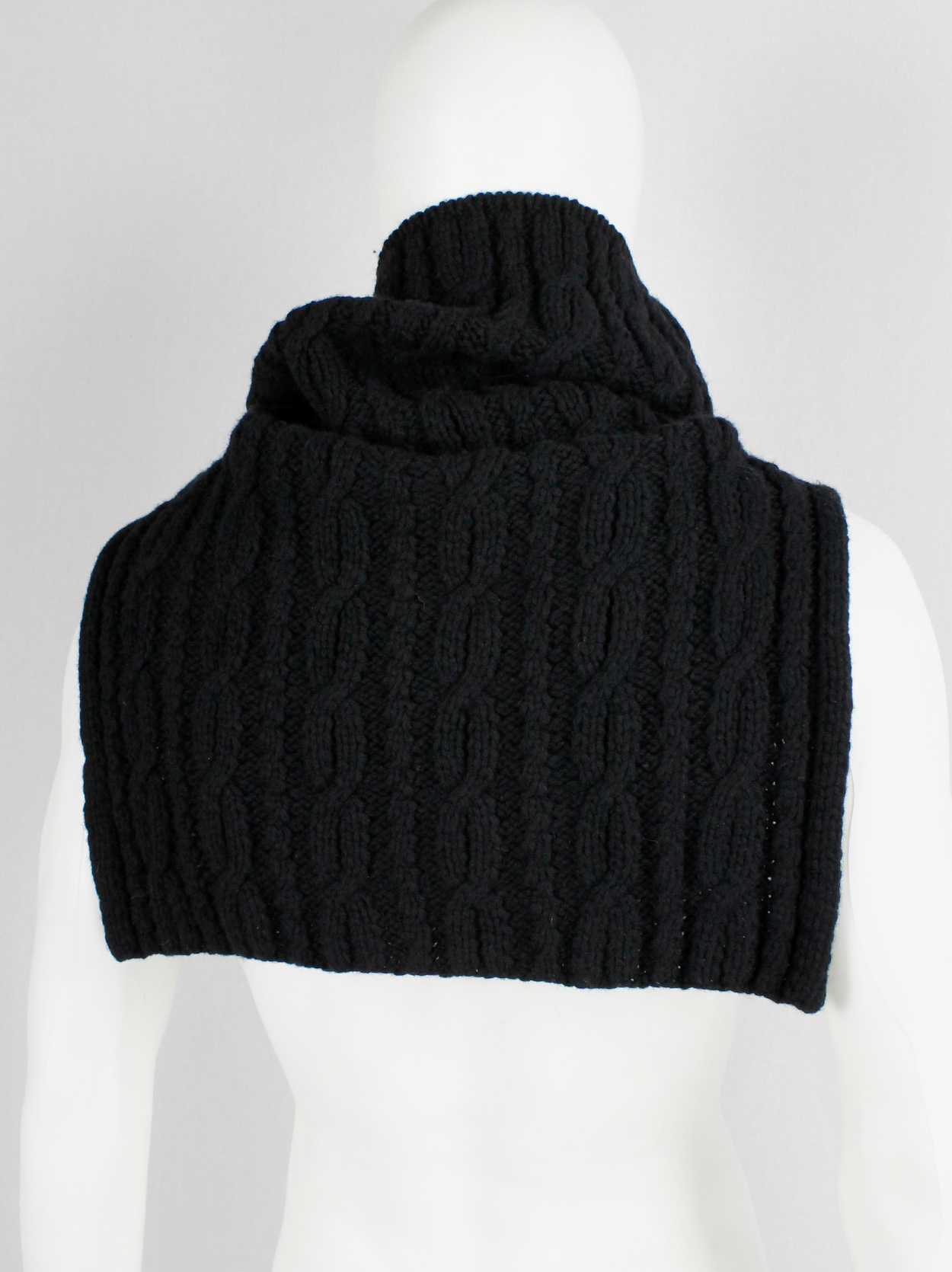 Y's Yohji Yamamoto black knit poncho scarf with oversized