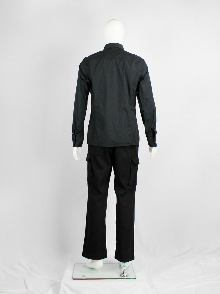 Dirk Bikkembergs Sport Couture black shirt with displaced