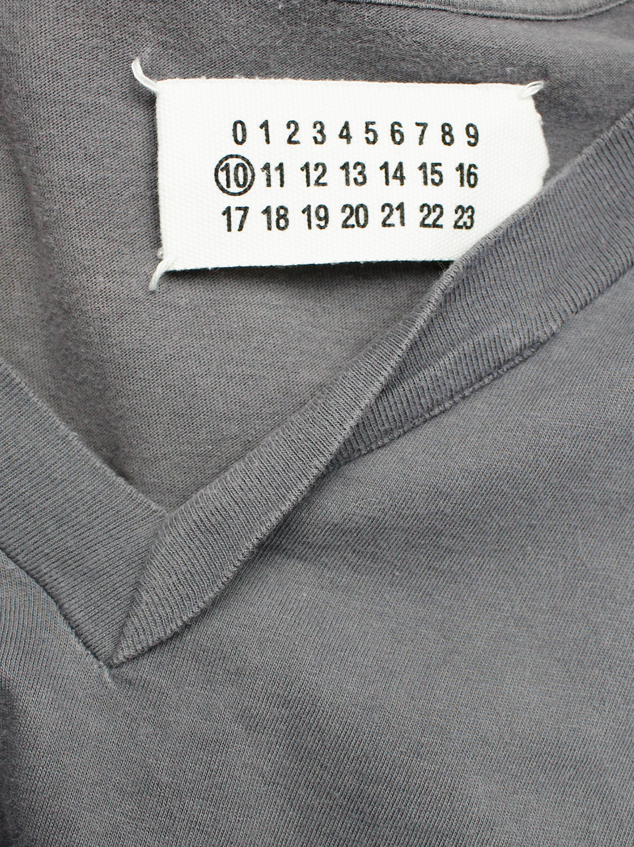 Maison Martin Margiela grey t-shirt with twisted seam on the v 