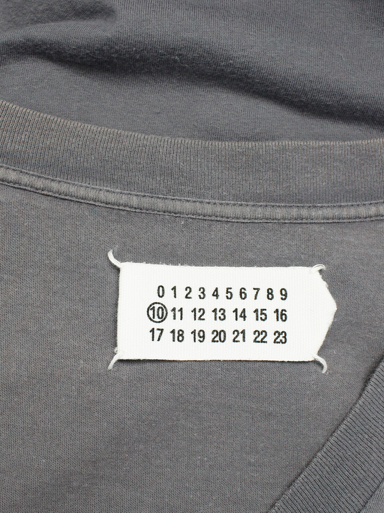 Maison Martin Margiela grey t-shirt with twisted seam on the v 