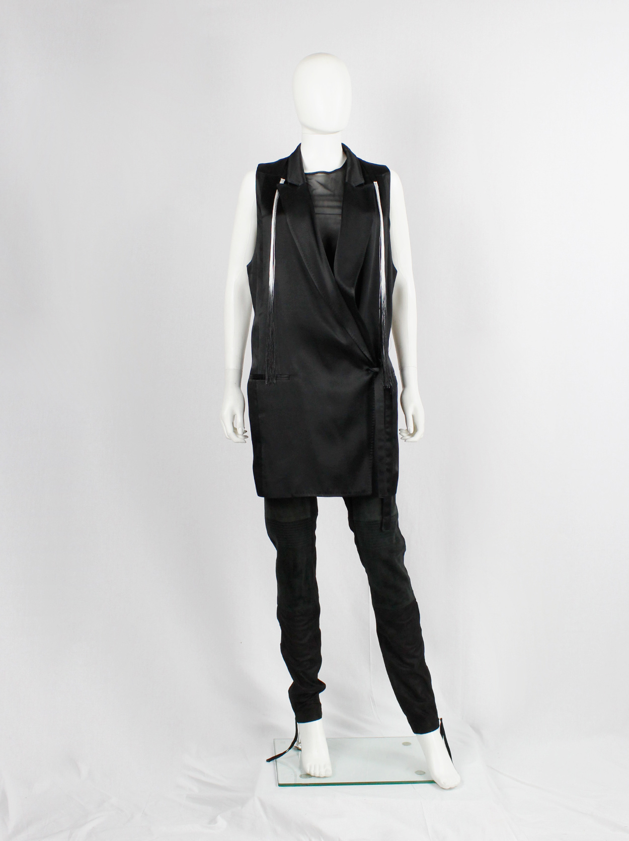 トップス Ann Demeulemeester mesh vest Vintage Ann Demeulemeester Velvet Flocked Mesh Vest – Recess