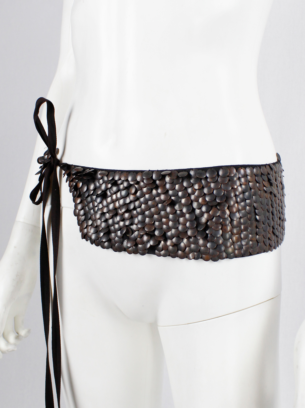Ann Demeulemeester belt embellished with oxidized bronze metal 