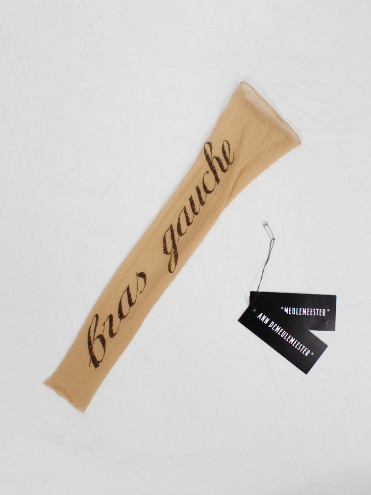 Ann Demeulemeester sheer sleeve with cursive 
