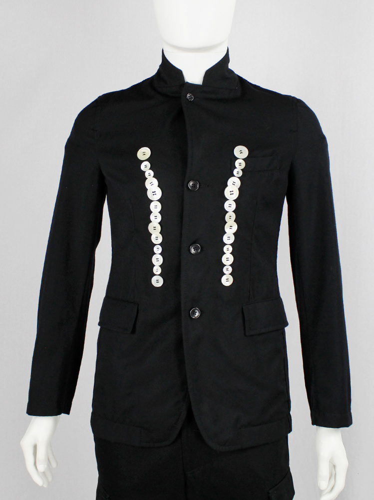 COURTOIS 1980年製 Comme des Garçons Black blazer with two rows of irregular