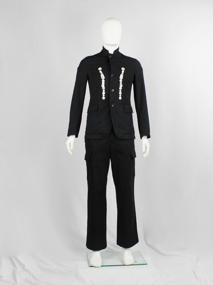 Comme des Garçons Black blazer with two rows of irregular