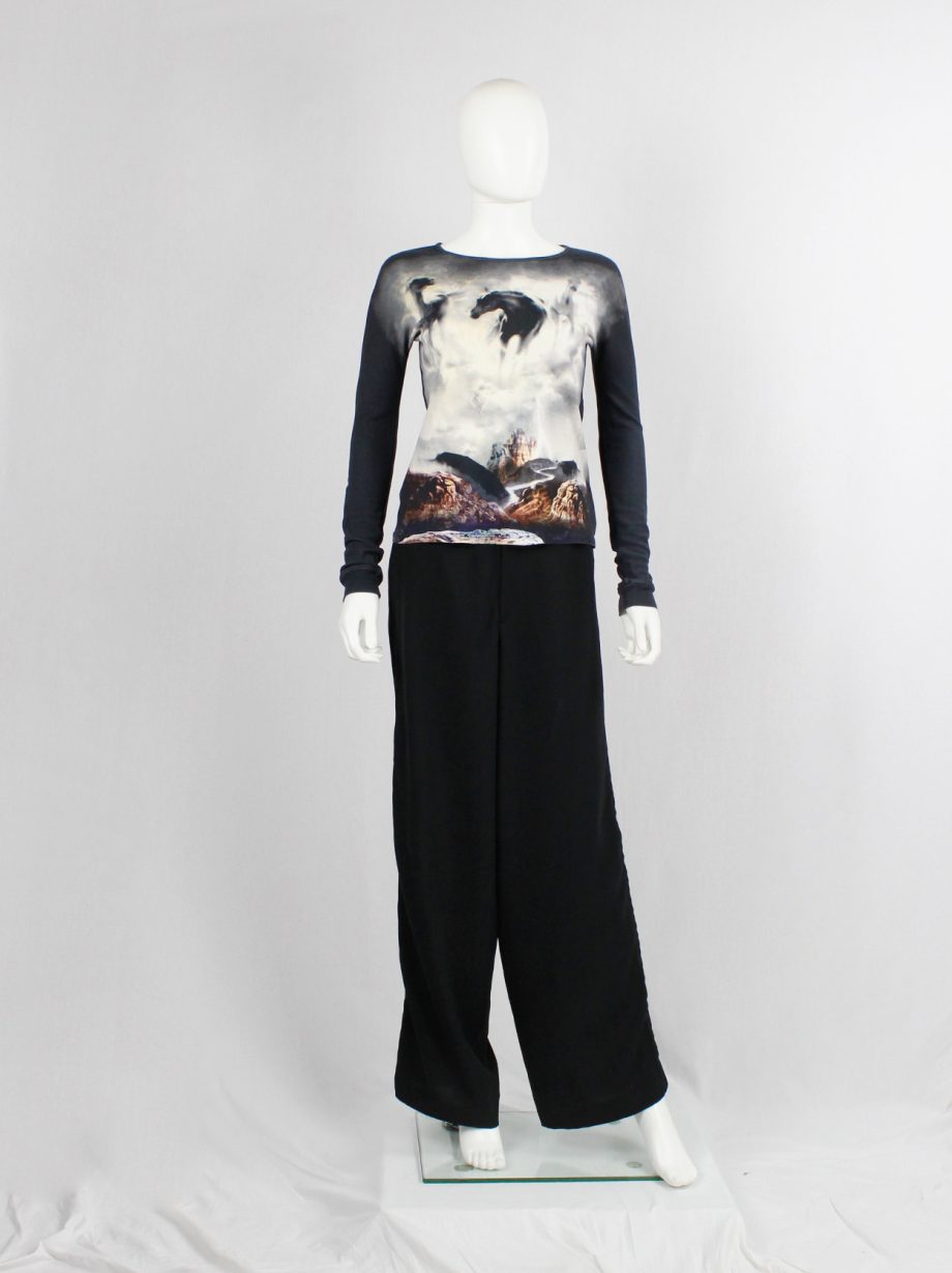 Maison Martin Margiela dark blue jumper printed with wild