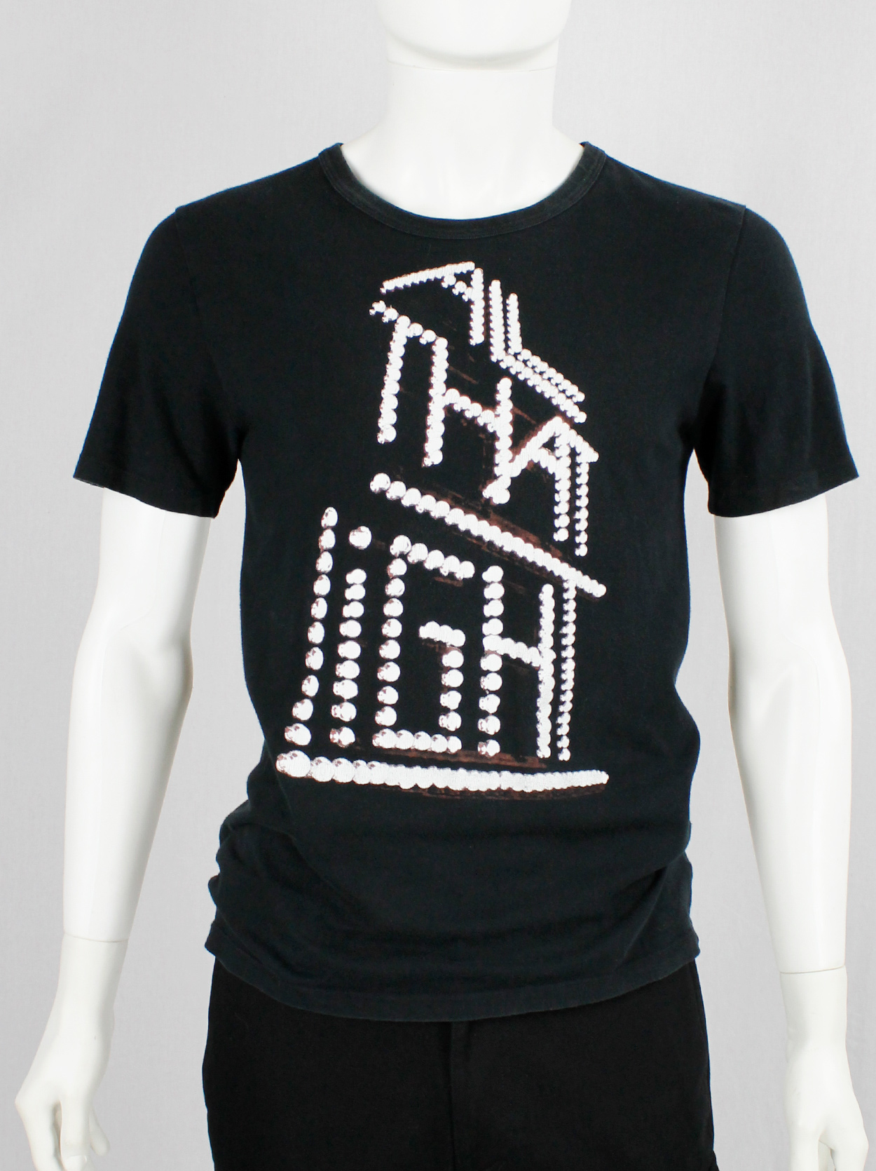 Maison Martin Margiela black t-shirt with 'All that light Maison Martin Margiela black t-shirt with 'All that light