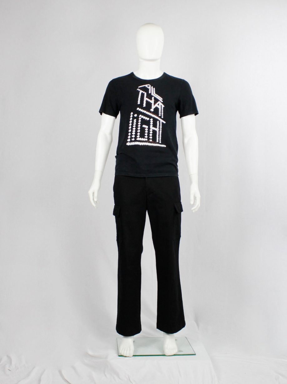 MAISON MARGIELA Tシャツ Maison Martin Margiela black t-shirt with 'All that light
