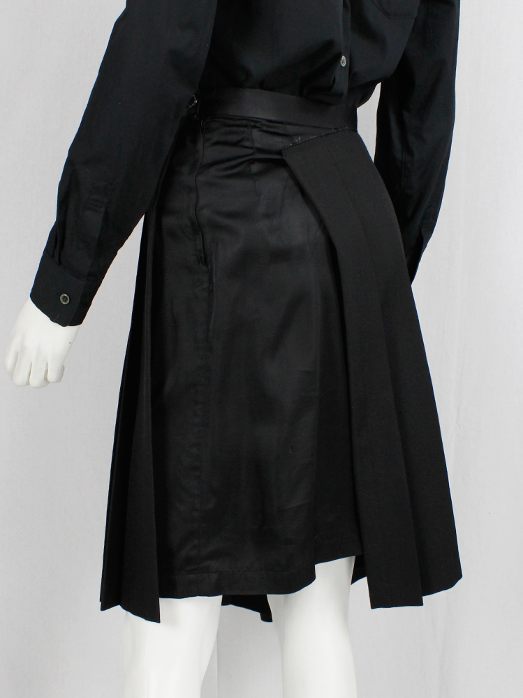 Comme des Garçons Tricot black deconstructed pleated skirt — AD
