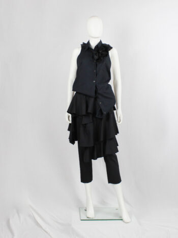 Y's Yohji Yamamoto black deformed cardigan by scrunched elastics