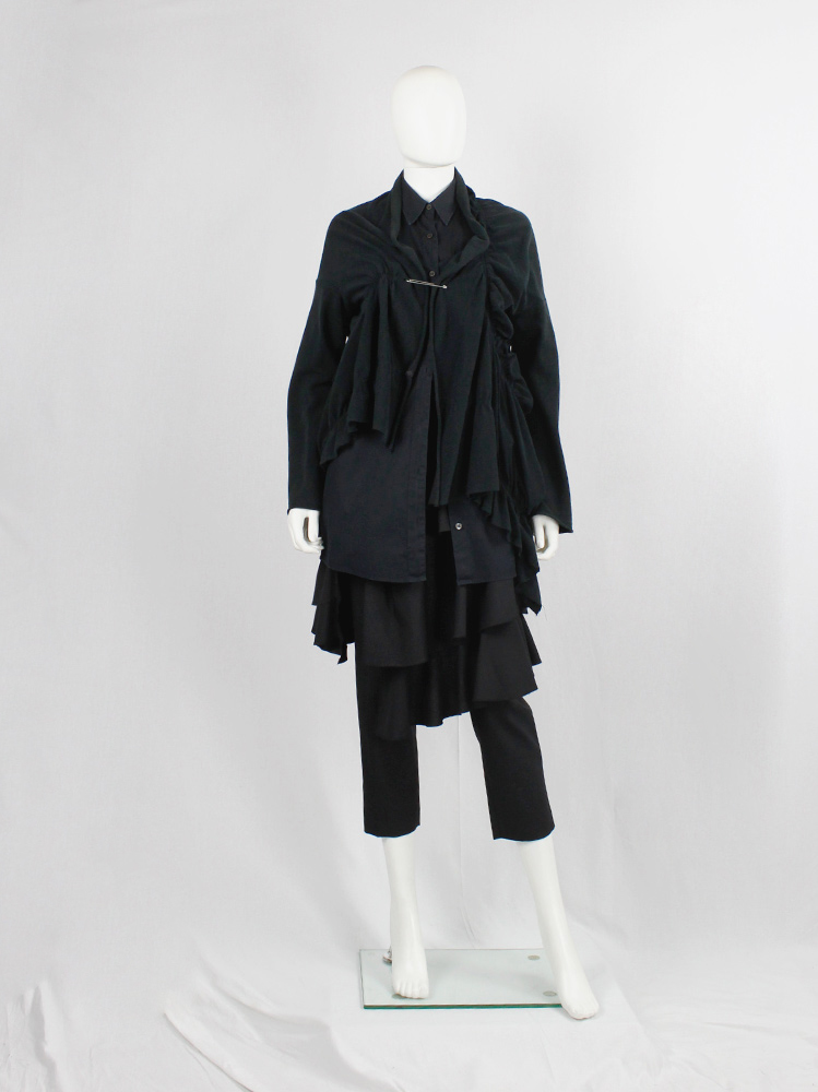 Y's Yohji Yamamoto black deformed cardigan by scrunched