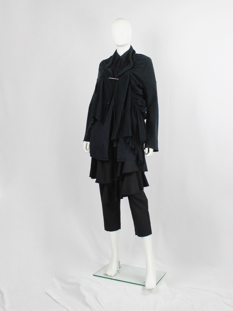 Y's Yohji Yamamoto black deformed cardigan by scrunched Y's Yohji Yamamoto black deformed cardigan by scrunched