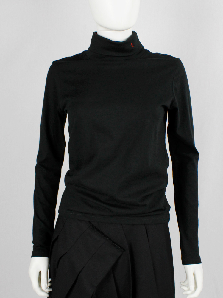 A.F. Vandevorst by Clique black jumper with red cross embroidered