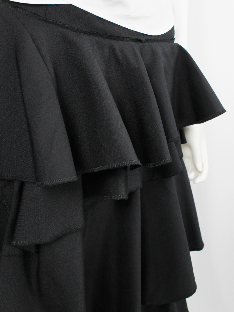 Comme des Garçons Black trousers with tiered skirt on the Comme des Garçons Black trousers with tiered skirt on the