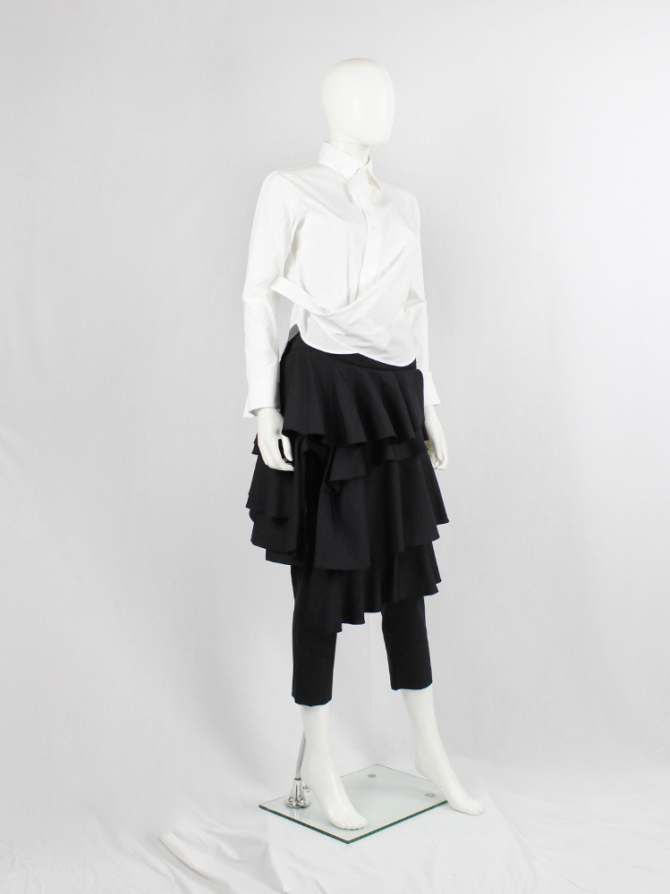 Comme des Garçons Black trousers with tiered skirt on the Comme des Garçons Black trousers with tiered skirt on the