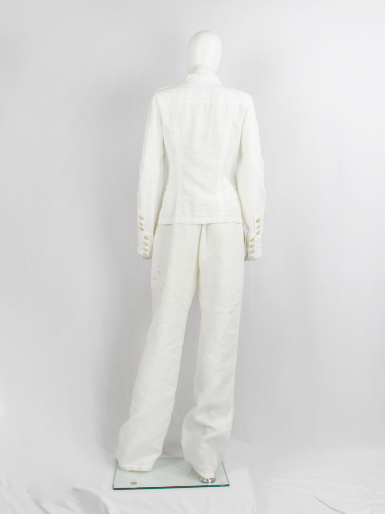 Dirk Bikkembergs white jacket with asymmetric row of buttons Dirk Bikkembergs white jacket with asymmetric row of buttons