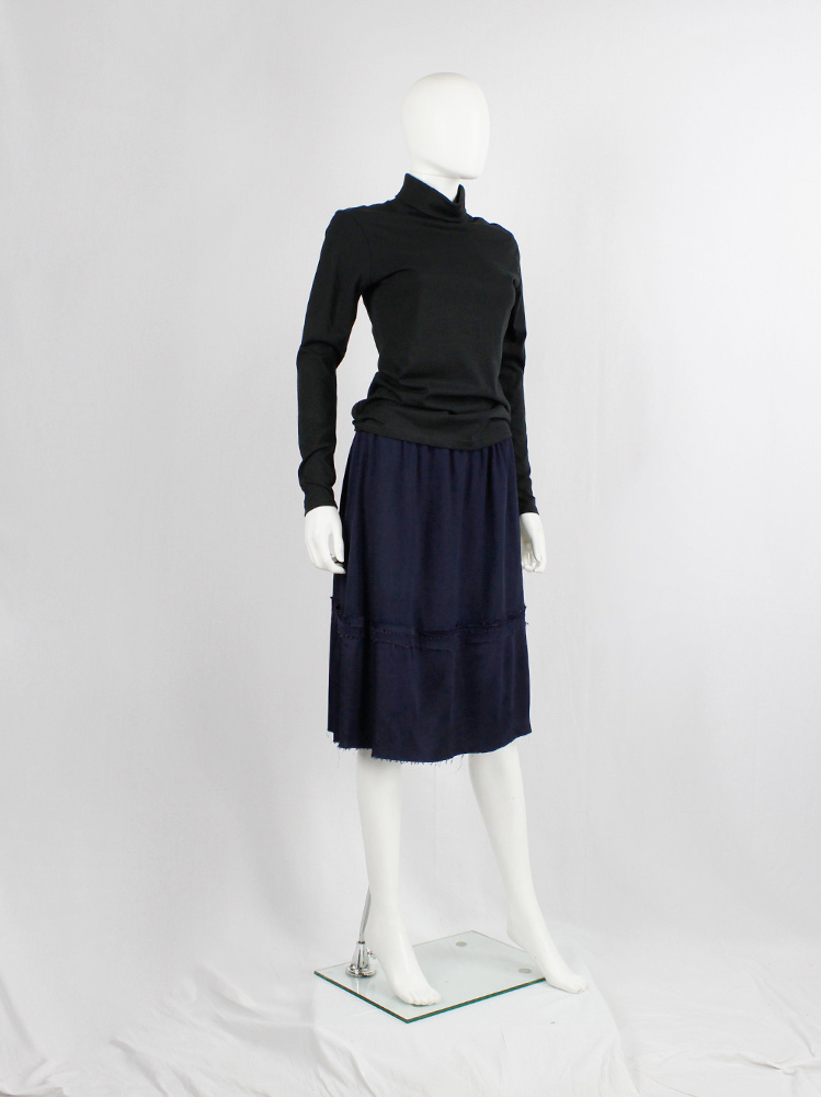 【極美品】MARTIN MARGIELA 2004AW ニットスカート L Maison Martin Margiela dark blue skirt made of two panels