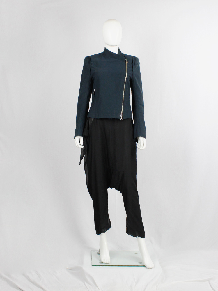 ジャケット・アウター S/S2000 Ann Demeulemeester Ann Demeulemeester pine green biker jacket with double
