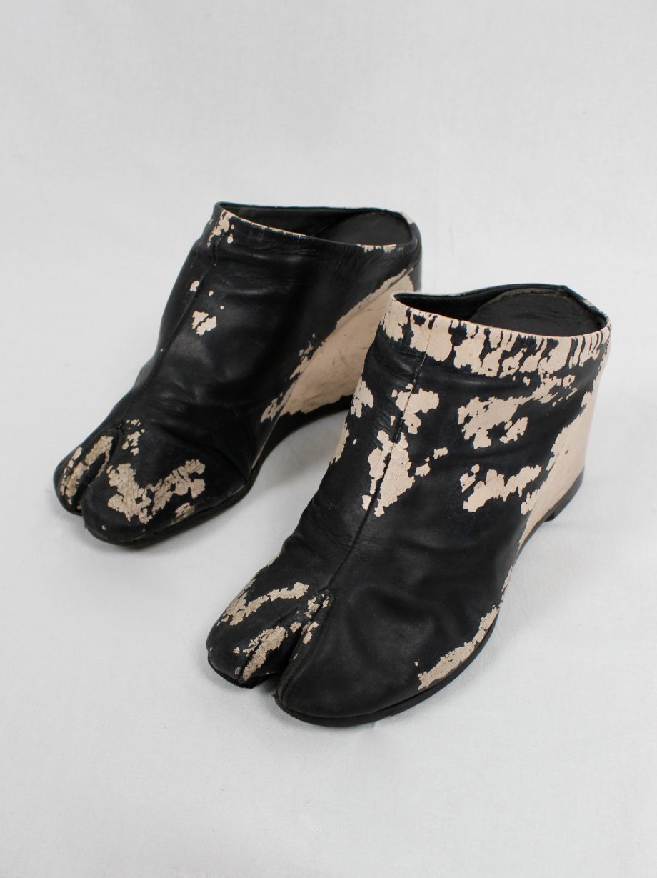Maison Martin Margiela black tabi slip-on shoes painted