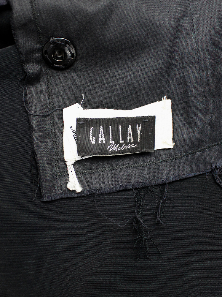 Maison Martin Margiela dark navy frayed top with grey frayed