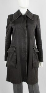 Maison Martin Margiela grey denim car coat with large attached