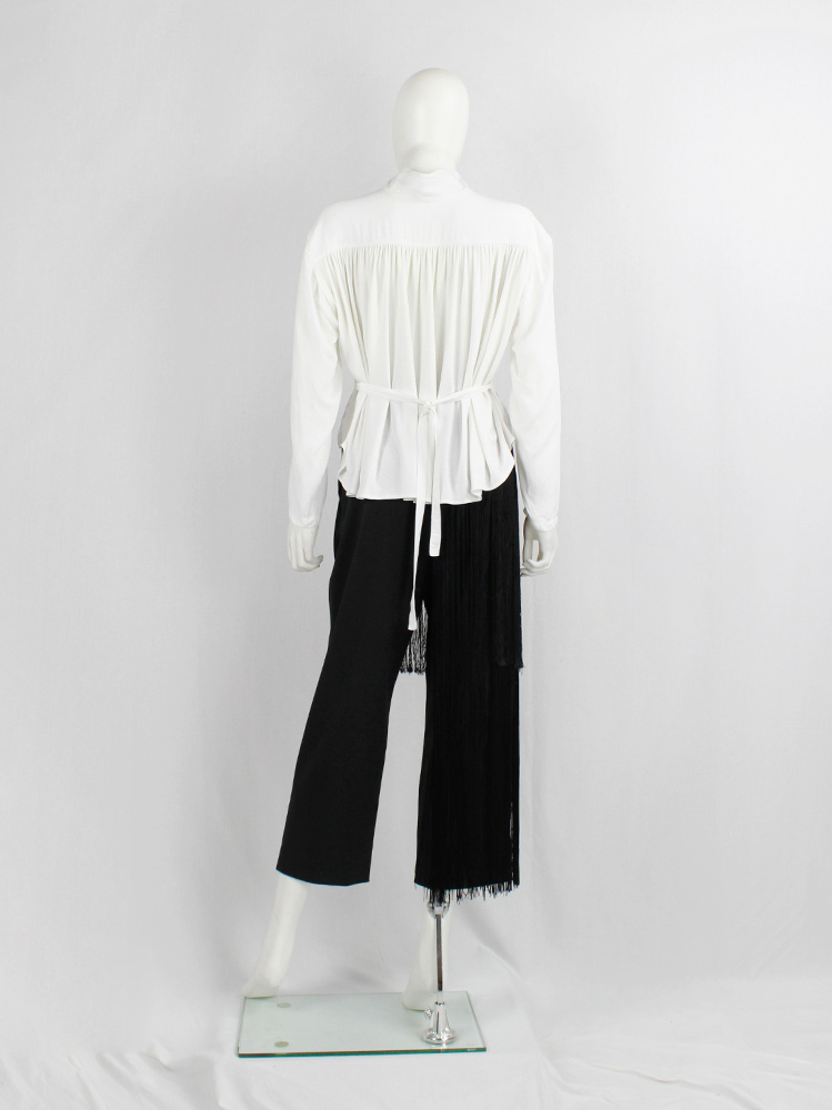 Ann Demeulemeester white loose shirt with pleated back and