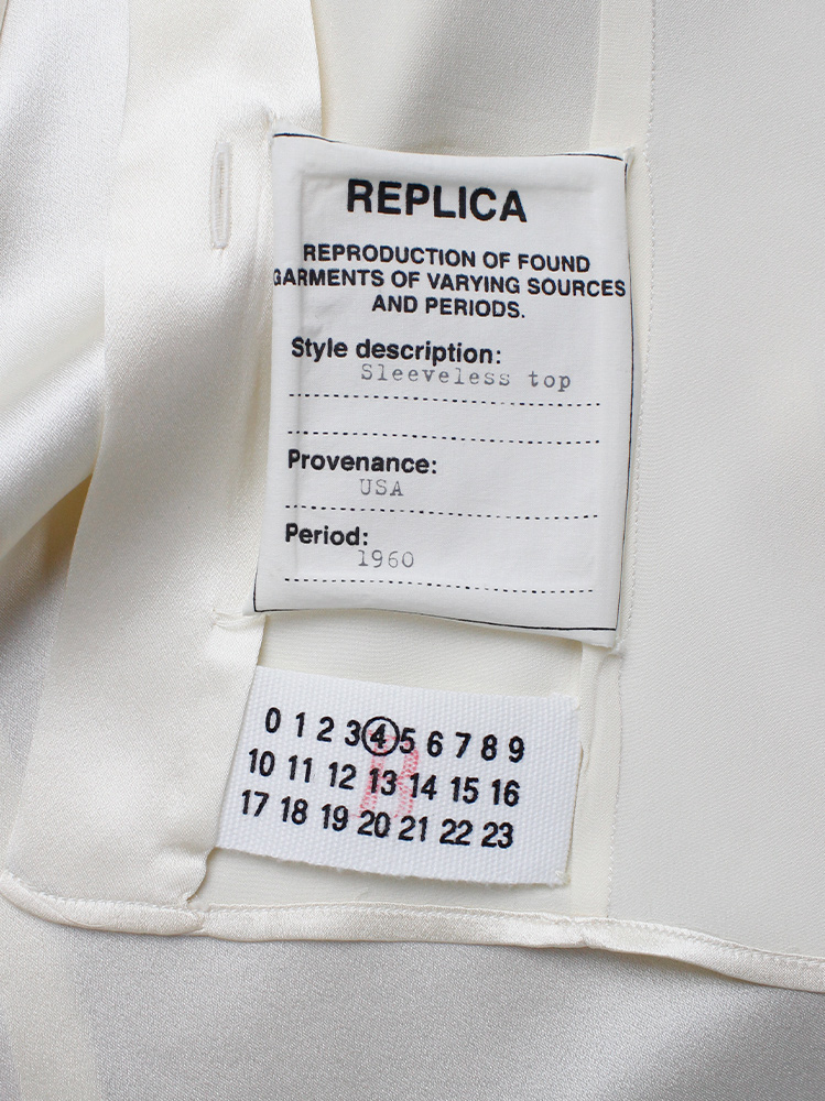 Maison Martin Margiela REPLICA of a 1960's cream top which Maison Martin Margiela REPLICA of a 1960's cream top which