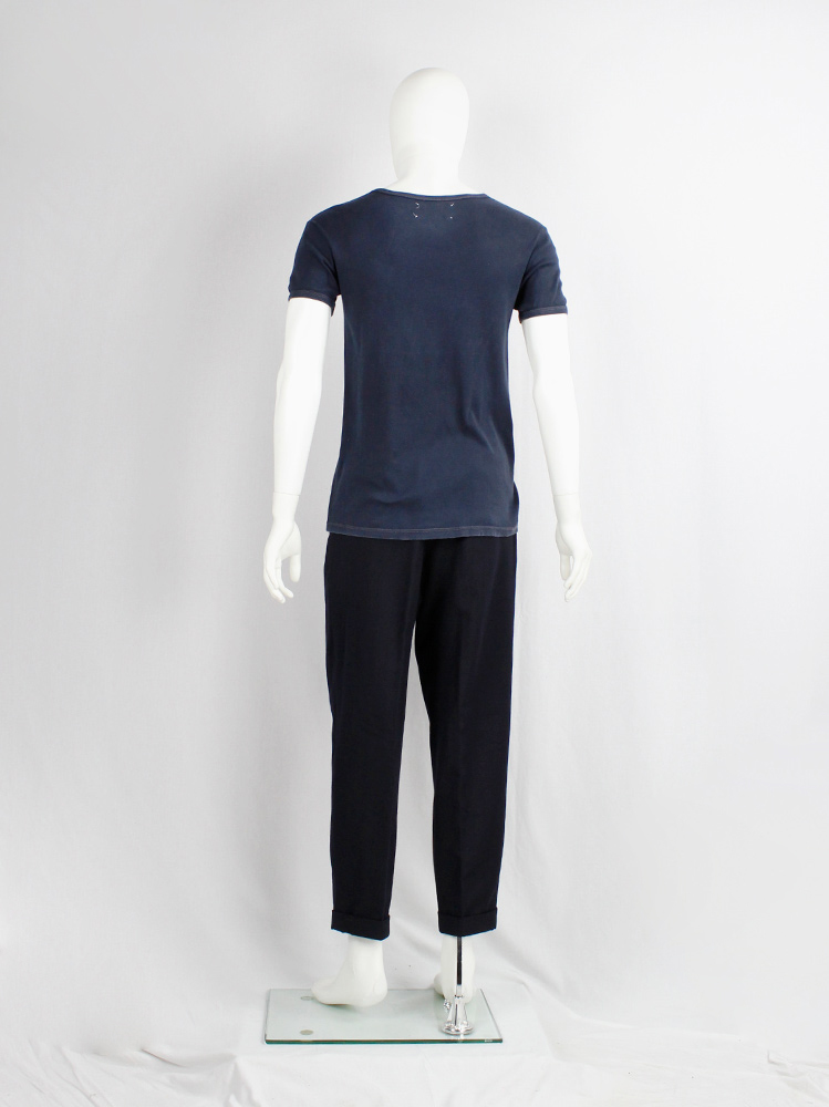 Maison Martin Margiela artisanal dark blue t-shirt with Maison Martin Margiela artisanal dark blue t-shirt with