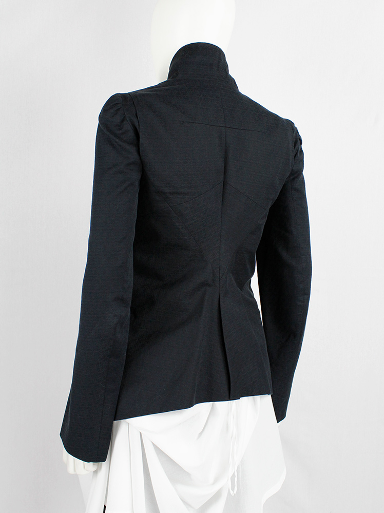 Ann Demeulemeester black cutaway jacket with overlapping