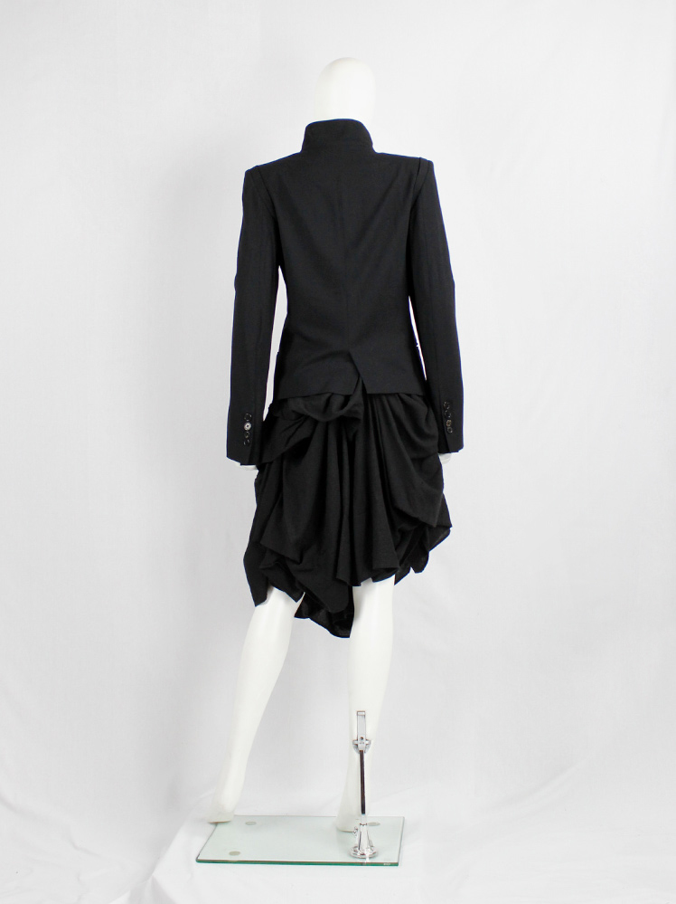 Ann Demeulemeester black double breasted jacket with cuts in