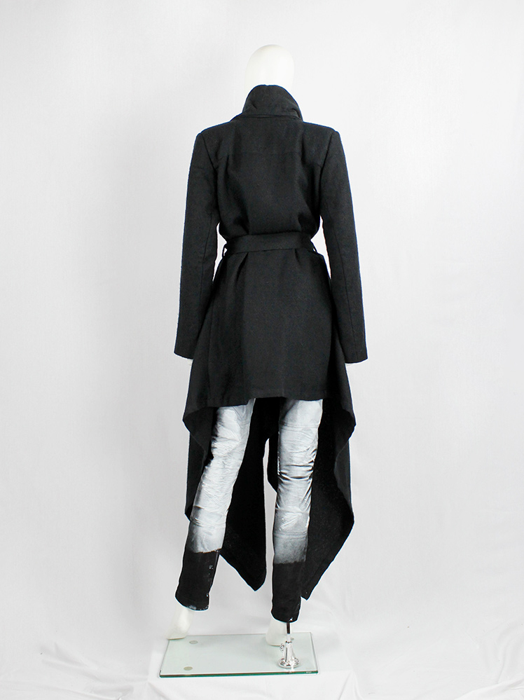 Ann Demeulemeester dark grey maxi coat with oversized cowl Ann Demeulemeester dark grey maxi coat with oversized cowl