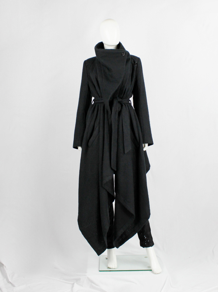 ANN DEMEULEMEESTERジャケット38ITALY製 Ann Demeulemeester black bellboy jacket with 6 front button